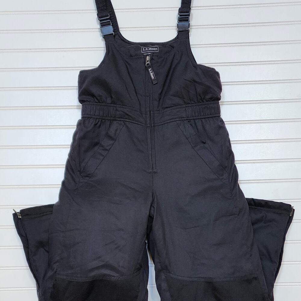 L.L. Bean Youth Cold Buster Snow Pants Bibs Size 10 Black